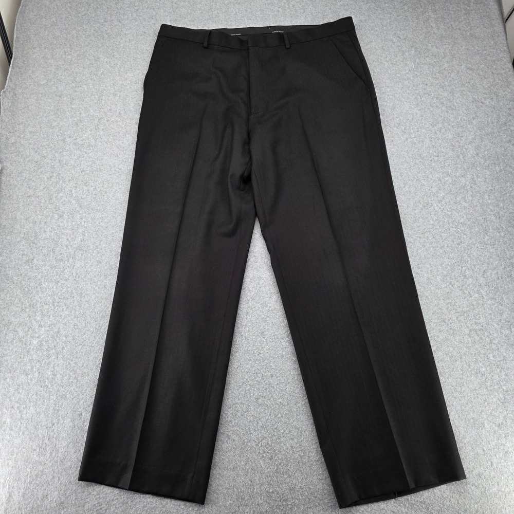 Calvin Klein Black Flat Front Dress Pants Slacks Men's 38x32 Professional Attire
